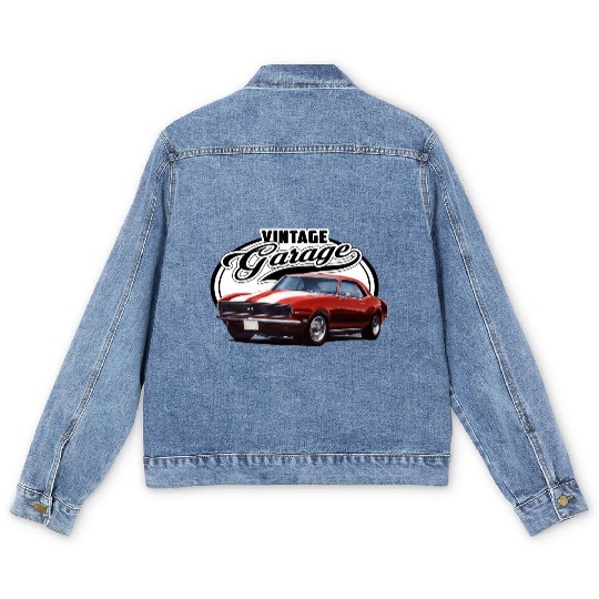 Vintage Camaro Garage Men's Denim Jackets