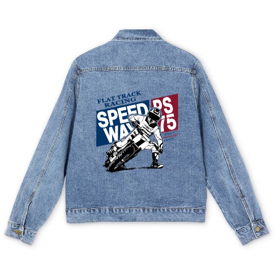 Flat Track Rider - Speedway Racing Men's Denim Jackets