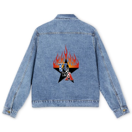 heart beat Men's Denim Jackets