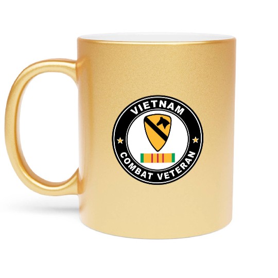 1st Cavalry Division Vietnam Combat Veteran Metallic Mugs