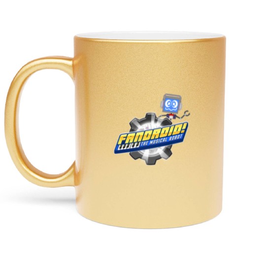 Fandroid Logo with Waving Fandroid Metallic Mugs