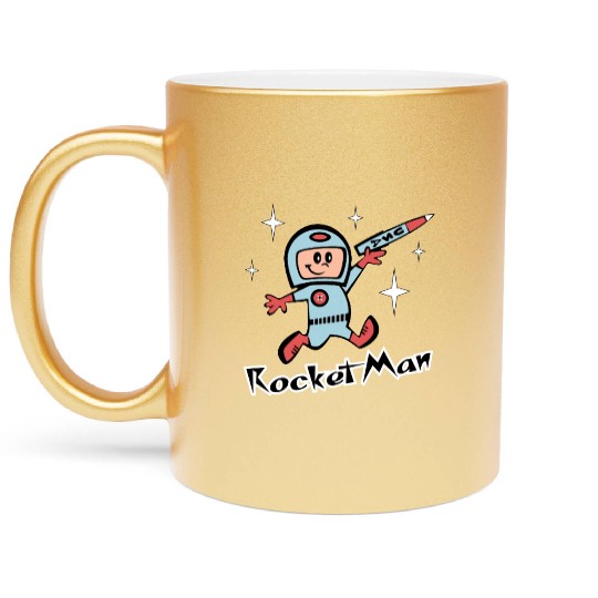 Rocket Man Metallic Mugs