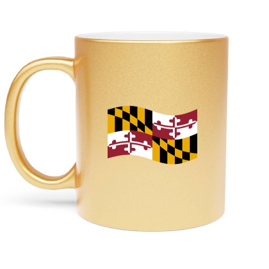 Waving Maryland Flag Metallic Mugs