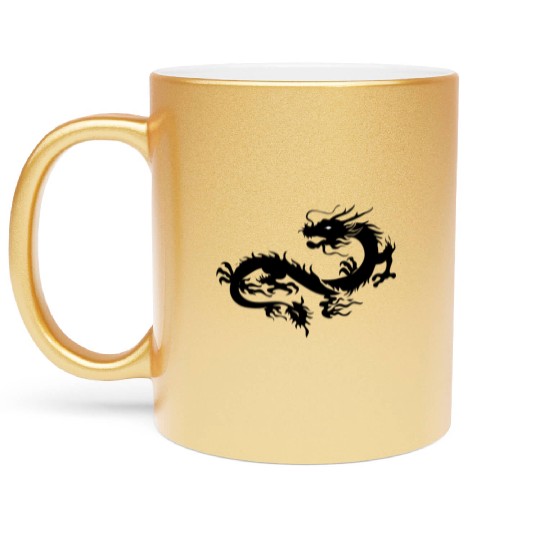 Chinese dragon art Metallic Mugs