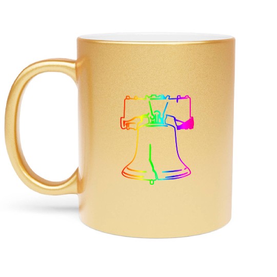 Rainbow Liberty Bell Metallic Mugs