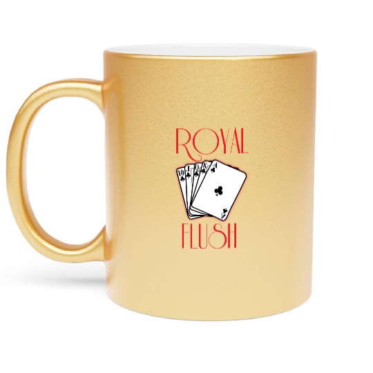 royal flush Metallic Mugs