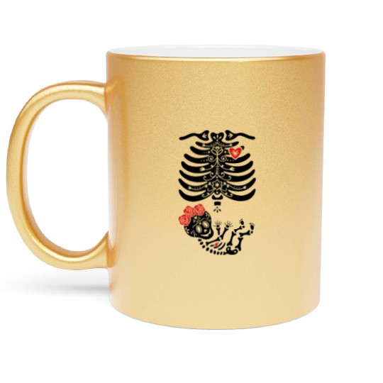 Maternity Sugar Skull Girl - Frida Metallic Mugs