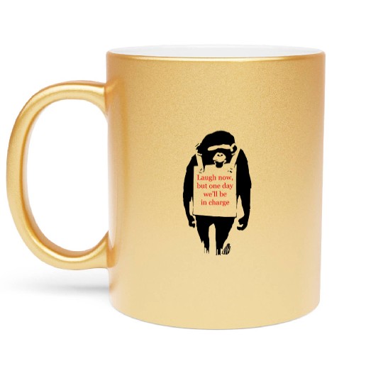 Laugh Now Monkey Sandwich Metallic Mugs