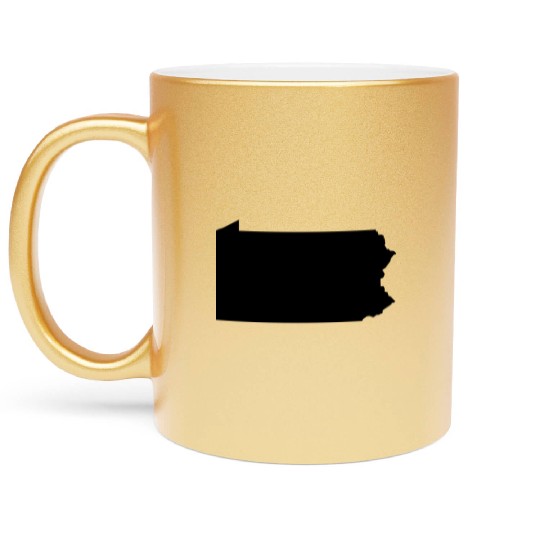 Pennsylvania map Metallic Mugs