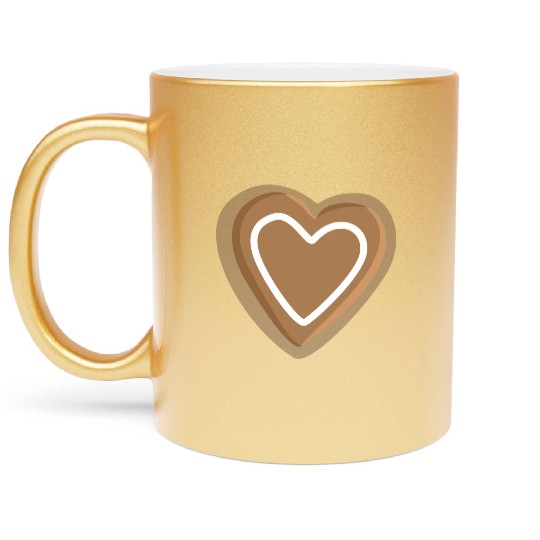 Gingerbread heart Metallic Mugs