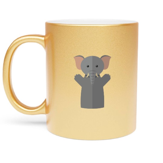 Hand puppet elephant Metallic Mugs