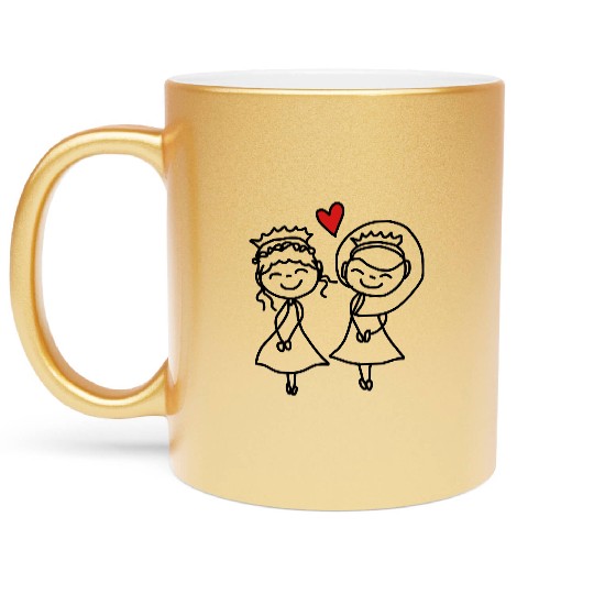 gay couple Metallic Mugs