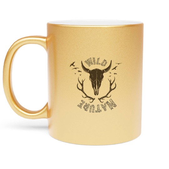 buffalo skull Metallic Mugs