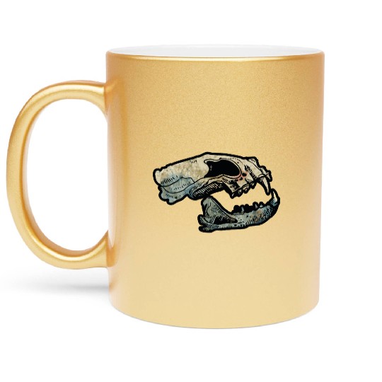 cat skull Metallic Mugs
