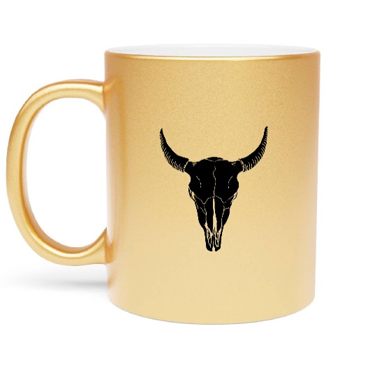 buffalo skull Metallic Mugs