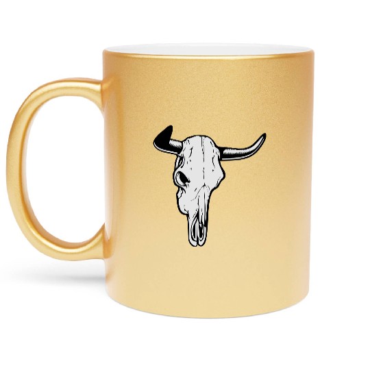 buffalo skull Metallic Mugs