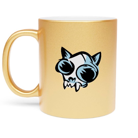 cat skull Metallic Mugs