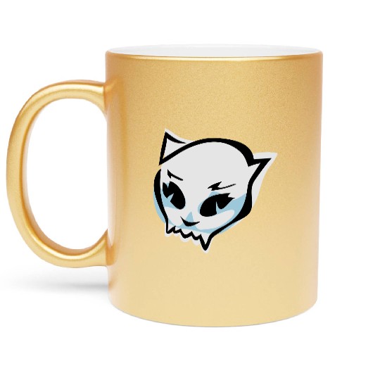 cat skull Metallic Mugs