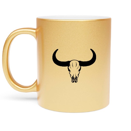 buffalo skull Metallic Mugs