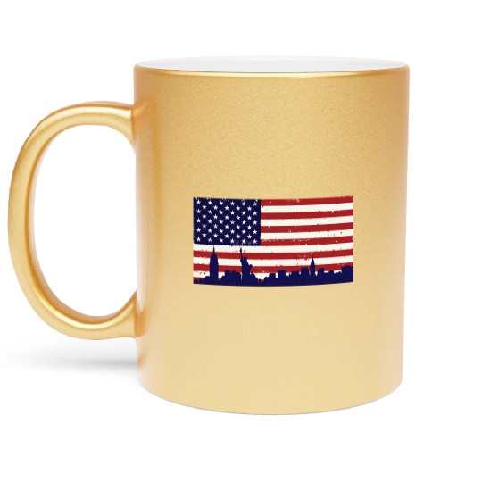 US Flag Freedom liberty peace Metallic Mugs