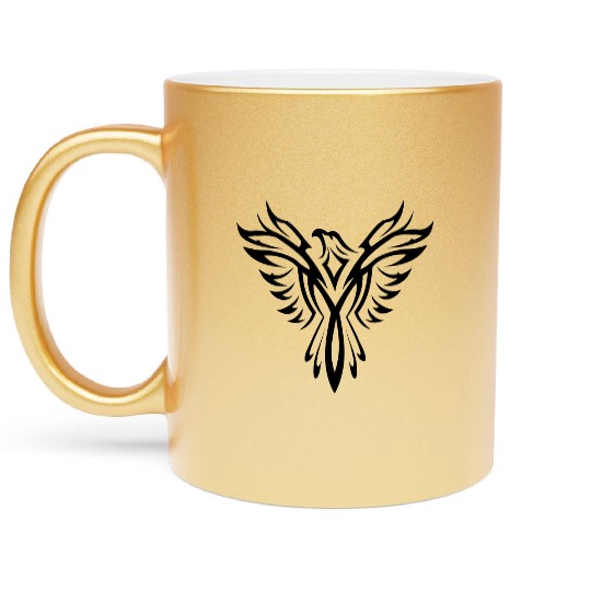 Tribal Phoenix Tattoo Bird Metallic Mugs