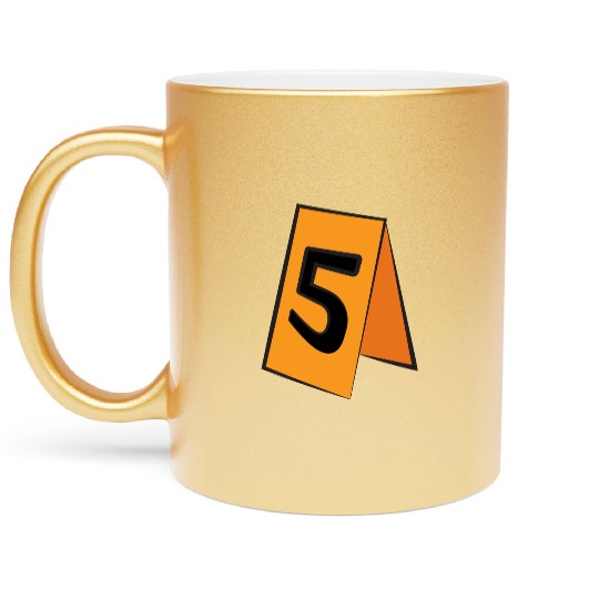 crime scene number Metallic Mugs