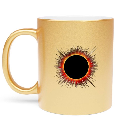 Solar Eclipse Flare Burst Cartoon Metallic Mugs