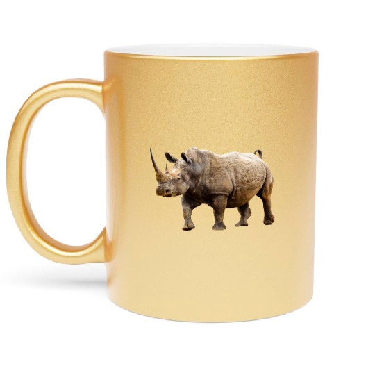 rhinoceros hippo nashorn1 Metallic Mugs