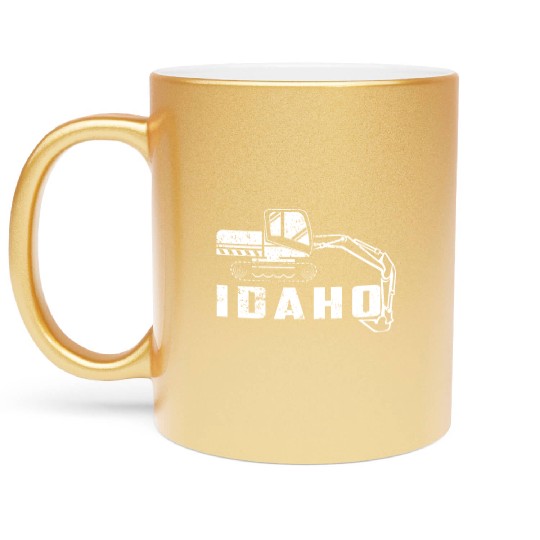 Huge Backhoe Toy Idaho Backhoe Metallic Mugs