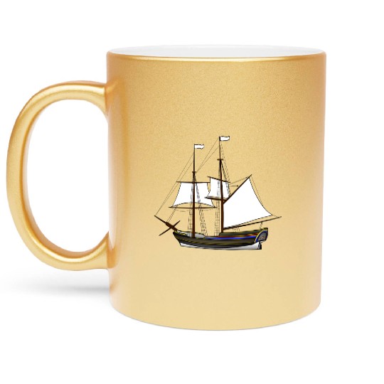 ship boat canoe sailboat submarine yacht anchor405 Metallic Mugs
