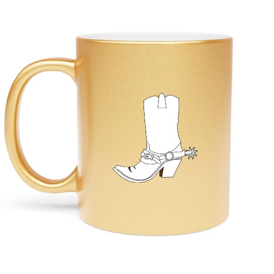 cowboy ranger rancher sheriff horse cowgirl wester Metallic Mugs