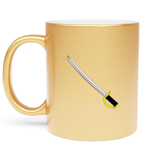 fencing fechten floret sword parry samurai1 Metallic Mugs