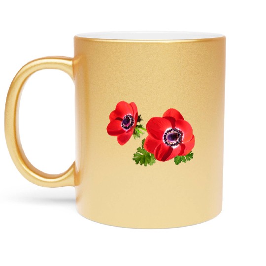 flowers lilies tulips orchids sunflower dahlia ger Metallic Mugs