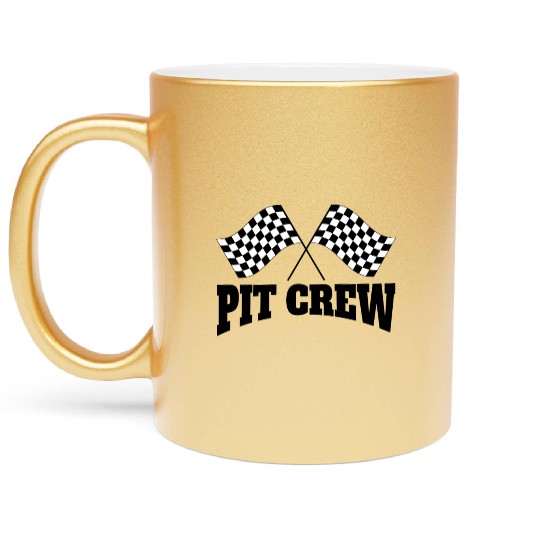 Pit Crew Racing Team Sports Racers Track Pit Stops Metallic Mugs