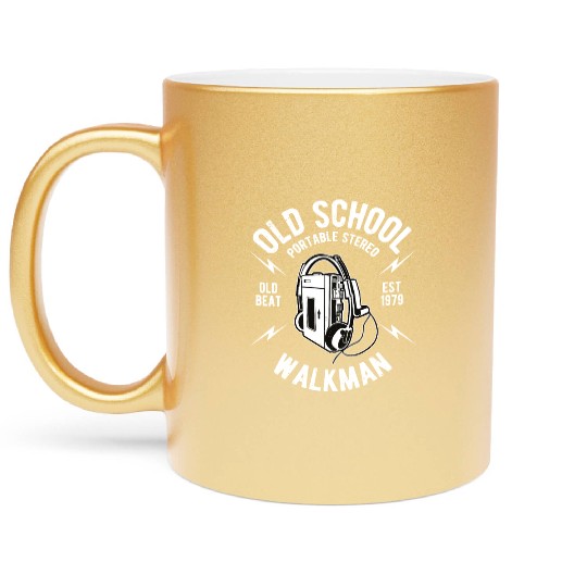 Old School Walkman Metallic Mugs