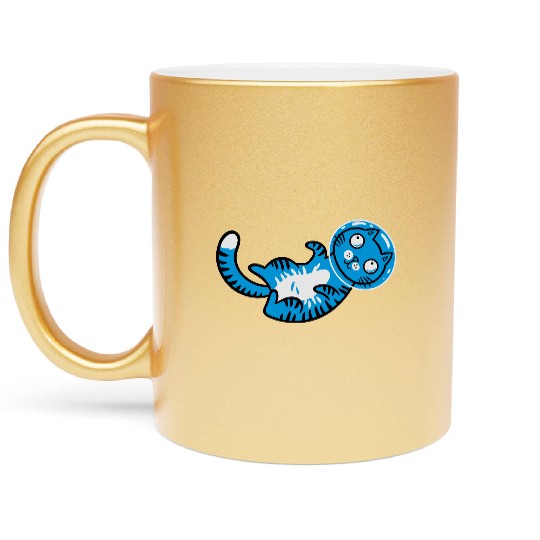 Space cat Metallic Mugs