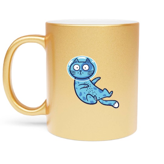 Space cat Metallic Mugs