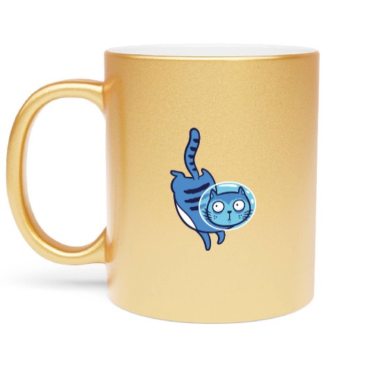 Space cat Metallic Mugs