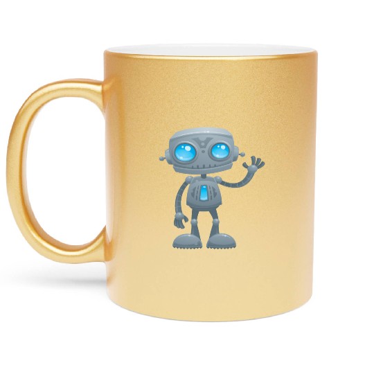 Waving Robot Metallic Mugs