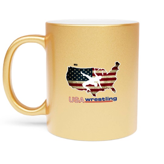 USA Wrestling Metallic Mugs