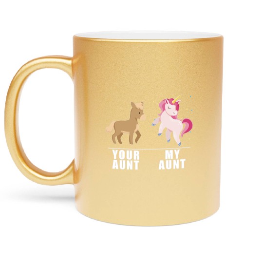 Your Aunt My Aunt Unicorn Metallic Mugs