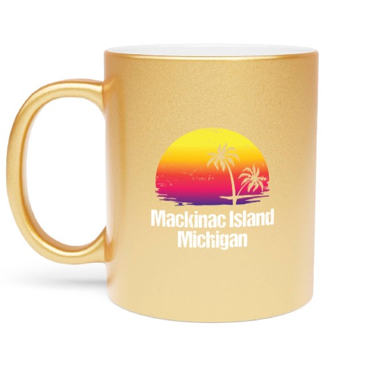 Summer Vacation Mackinac Island Metallic Mugs