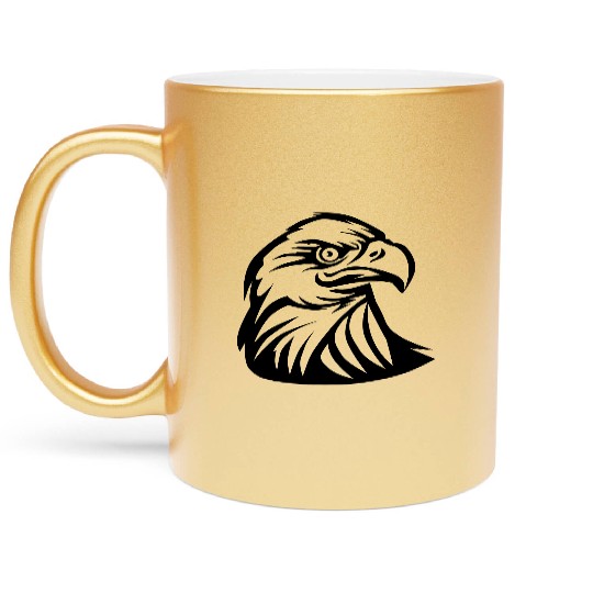 Eagle head tattoo style Metallic Mugs
