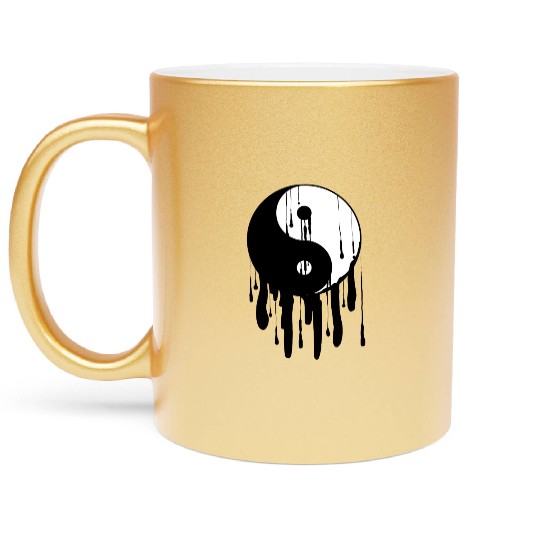 Yin Yang Melting Chinese Tai Chi Symbol Light Metallic Mugs