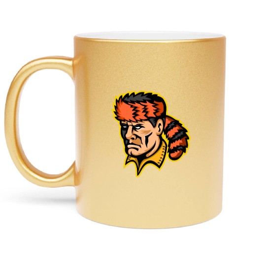 Davy Crockett Mascot Metallic Mugs