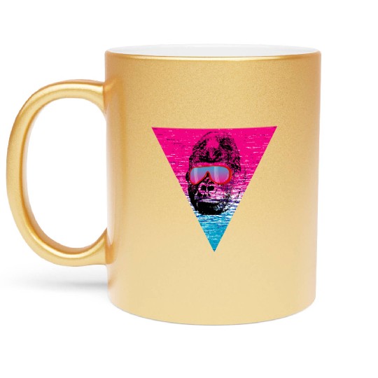 Cool Monkey Ape Gorilla sunglasses gift idea Metallic Mugs