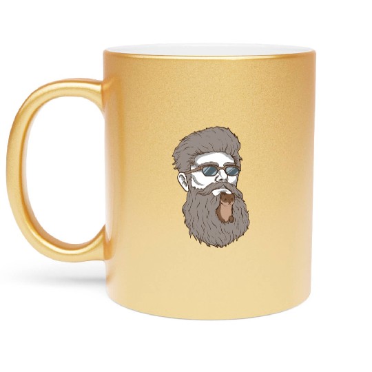 Beard Weasel Funny Beard Design Metallic Mugs