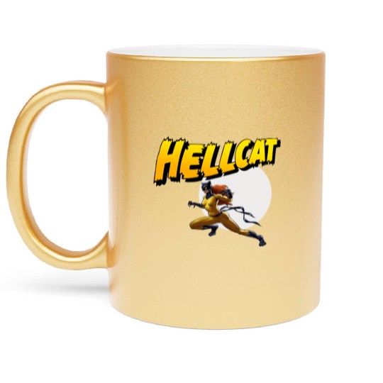 Mens Marvel Hell Cat Hella Cat Hellcat New cat Metallic Mugs