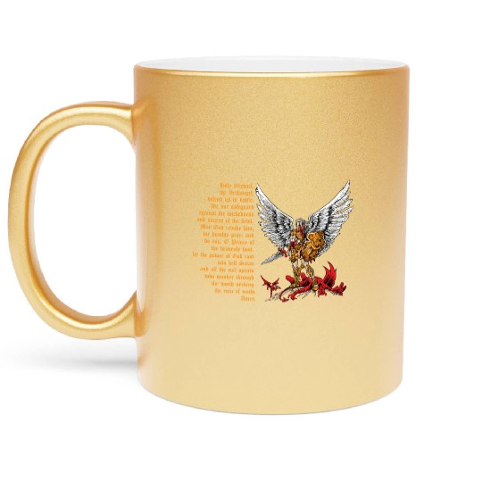 Saint Michael Metallic Mugs for men prayer catholic church