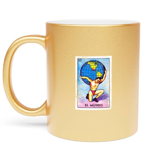 El Mundo Mexican Loteria Bingo Card Metallic Mugs